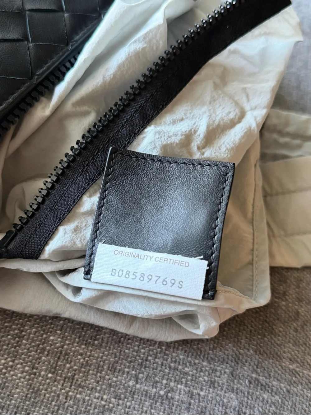Bottega Veneta Intrecciato Woven Black Leather Zip Backpack